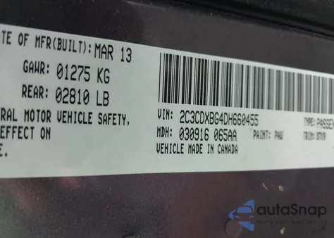 2013 Dodge Charger Se from USA, damaged, VIN 2C3CDXBG4DH660455
